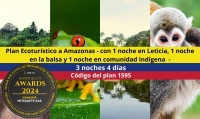 Plan Ecoturístico a Amazonas – con 1 noche en Leticia, 1 noche en la balsa y 1 noche en comunidad Indígena - 3 noches 4 días