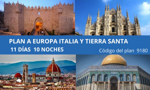 Plan a Europa – Italia y Tierra Santa – 11 días