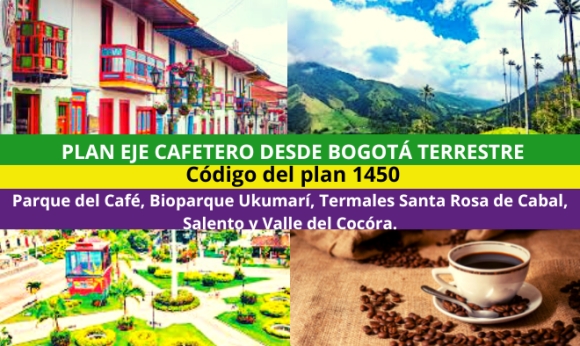 Plan Eje Cafetero desde Bogotá - Desayunos y Cenas - Parque del Café, Bioparque Ukumarí, Termales Santa Rosa de Cabal, Salento y Valle del Cocóra 3 noches 4 días